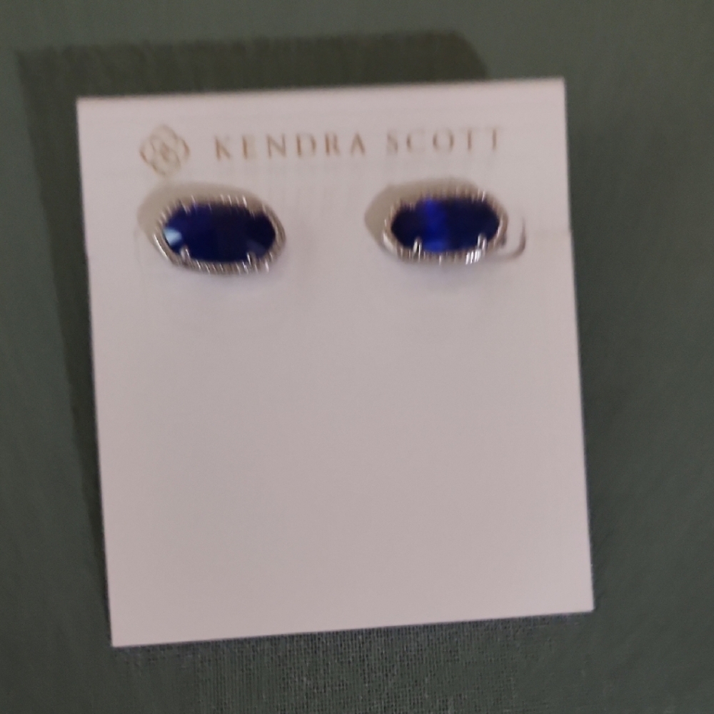 Kendra Scott Navy and Silver Stud Earrings